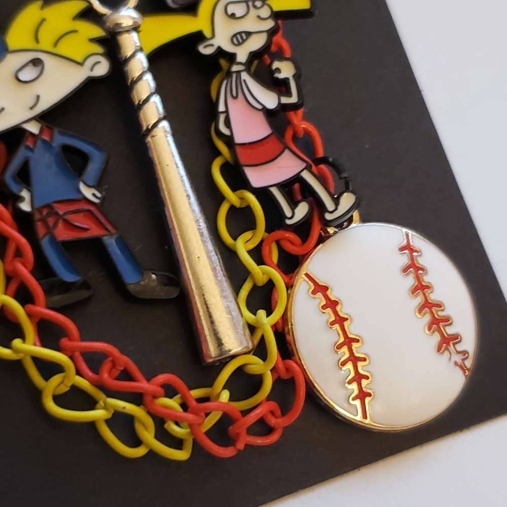 Handmade Hey Arnold Helga Charm Safety Pin Brooch - Picture 3 of 4